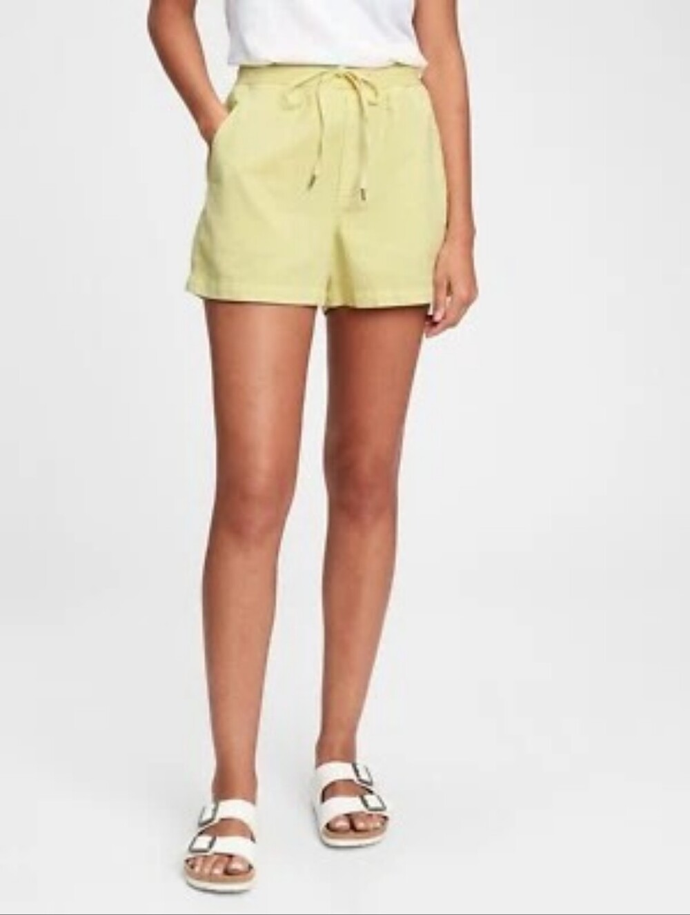 GAP Lyocell Modal High Rise Pull-On Drawstring Shorts Sz XXL Citron Yellow NWT